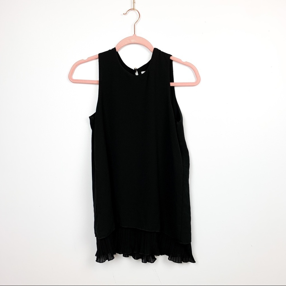Made in Italy Black Flowy Ladies Sleeveless Blouse